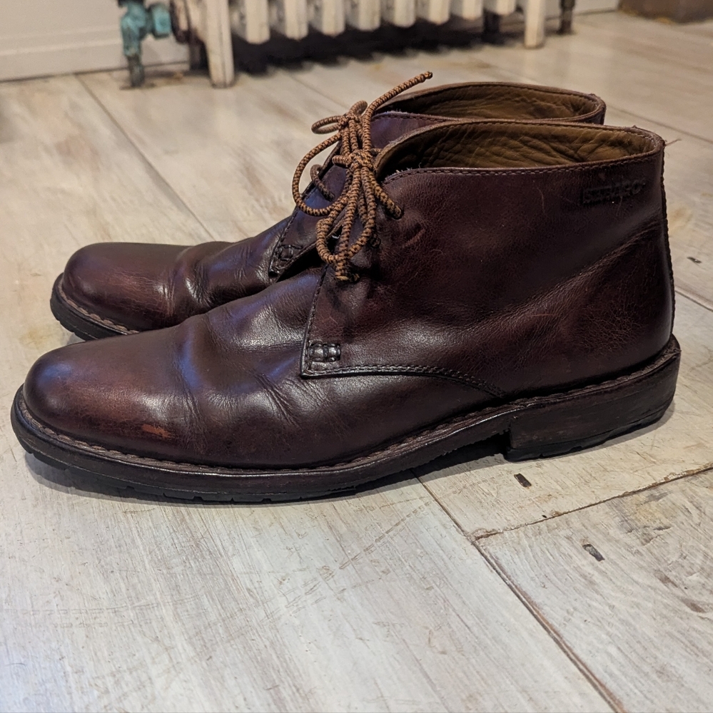 Sebago Tremont smooth brown leather chukka boots - customized